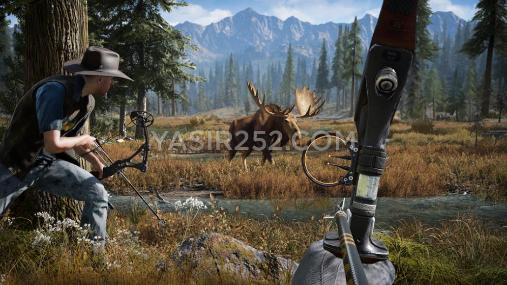 Melakukan hunting moose di lahan ladang rumput luas di Far Cry 5 Full Crack