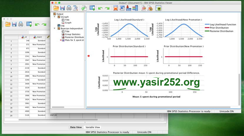 IBM SPSS 25 Mac tampilan antarmuka analisis data