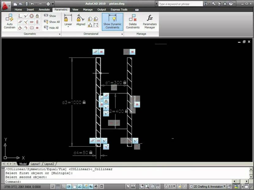 Autodesk AutoCAD 2010 workspace and 3D modeling