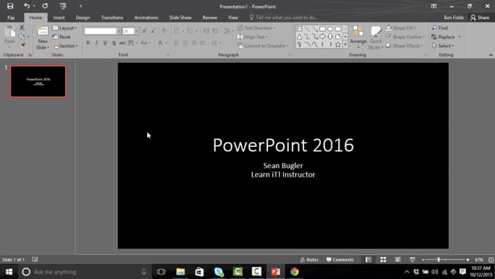 Membuka UI untuk powerpoint