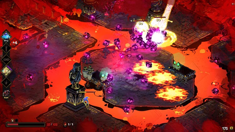 Hades PC Game saat di area yang dipenuhi lava api
