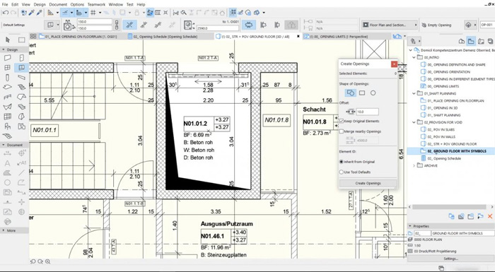 ArchiCAD 29 workspace and 3D modeling interface