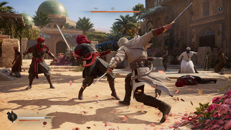 Slashing an enemies ushing sword