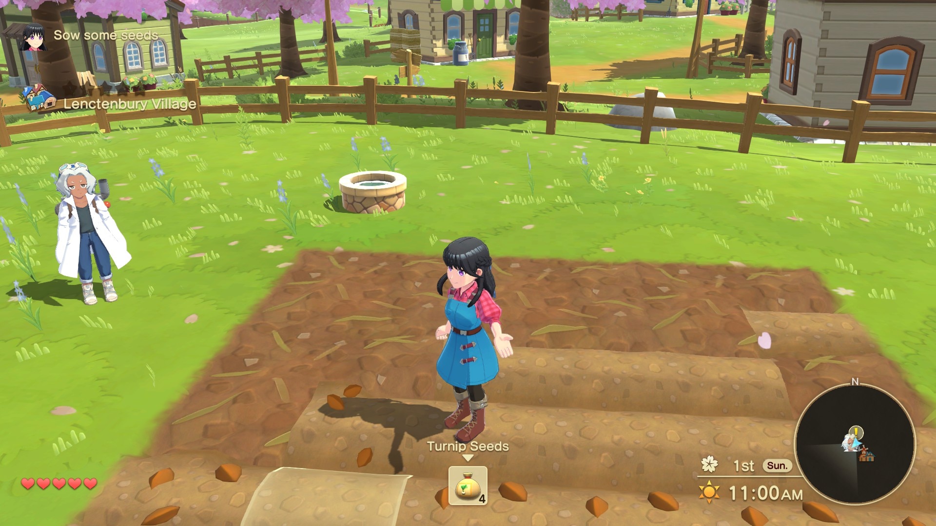 Harvest Moon Winds of Anthos planting turnip seeds