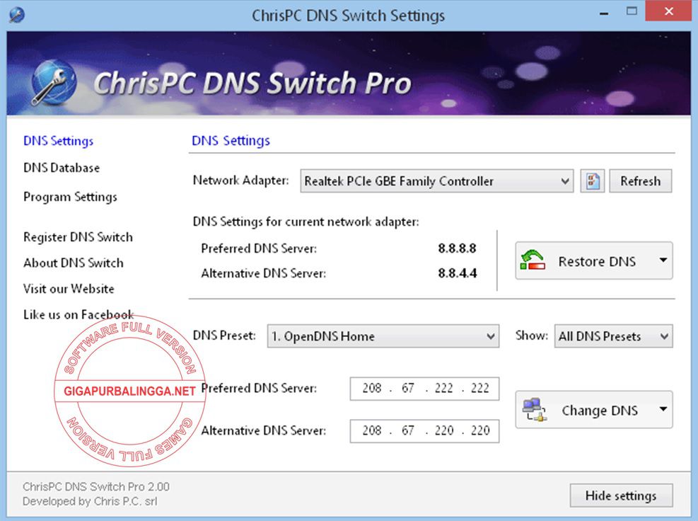 ChrisPC DNS Switch Free Full Activated