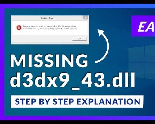 Cara Memperbaiki d3dx9_43 dll Missing